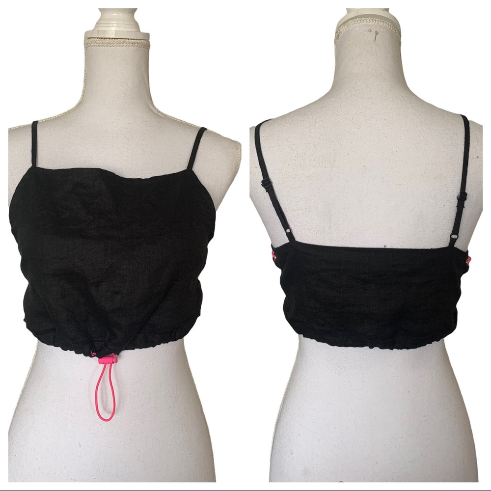 LF‎ Millau Black Neon Criss Cross Crop Top Size S